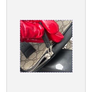 Gucci Red and Black Leather Pouch